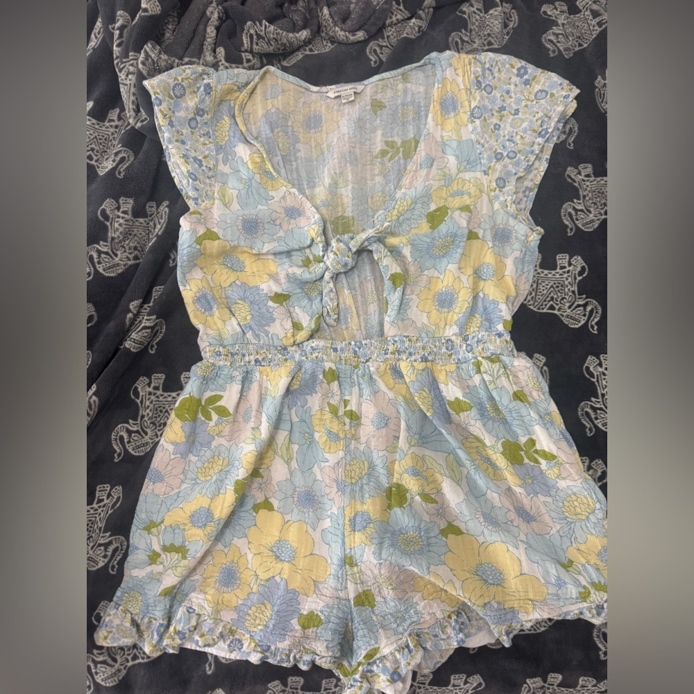 Floral Tie-Front Romper